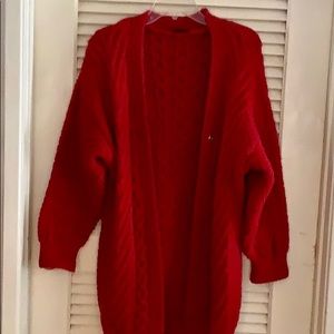 Top Shop Long Open Front Chunky Knit Sweater